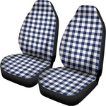 Navy And White Gingham Pattern Print Universal Fit Car Seat Covers