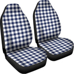 Navy And White Gingham Pattern Print Universal Fit Car Seat Covers
