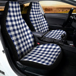 Navy And White Gingham Pattern Print Universal Fit Car Seat Covers