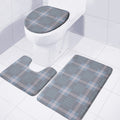 Navy And White Glen Plaid Print 3 Piece Bath Mat Set