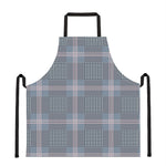 Navy And White Glen Plaid Print Apron