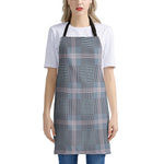 Navy And White Glen Plaid Print Apron