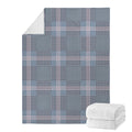 Navy And White Glen Plaid Print Blanket