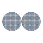 Navy And White Glen Plaid Print Car Coasters