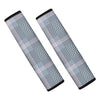 Navy And White Glen Plaid Print Car Seat Belt Covers