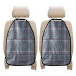 Navy And White Glen Plaid Print Car Seat Organizers