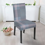 Navy And White Glen Plaid Print Dining Chair Slipcover