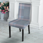 Navy And White Glen Plaid Print Dining Chair Slipcover