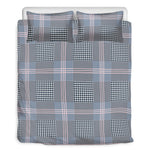 Navy And White Glen Plaid Print Duvet Cover Bedding Set