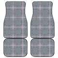 Navy And White Glen Plaid Print Front and Back Car Floor Mats