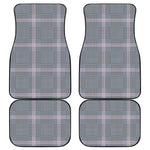 Navy And White Glen Plaid Print Front and Back Car Floor Mats