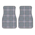 Navy And White Glen Plaid Print Front Car Floor Mats