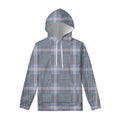 Navy And White Glen Plaid Print Pullover Hoodie