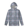 Navy And White Glen Plaid Print Pullover Hoodie