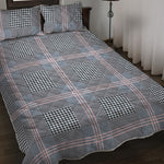 Navy And White Glen Plaid Print Quilt Bed Set