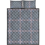 Navy And White Glen Plaid Print Quilt Bed Set