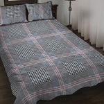 Navy And White Glen Plaid Print Quilt Bed Set