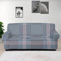 Navy And White Glen Plaid Print Sofa Cover