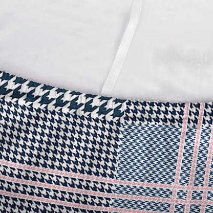 Navy And White Glen Plaid Print Sofa Cover