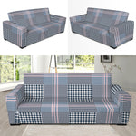 Navy And White Glen Plaid Print Sofa Slipcover