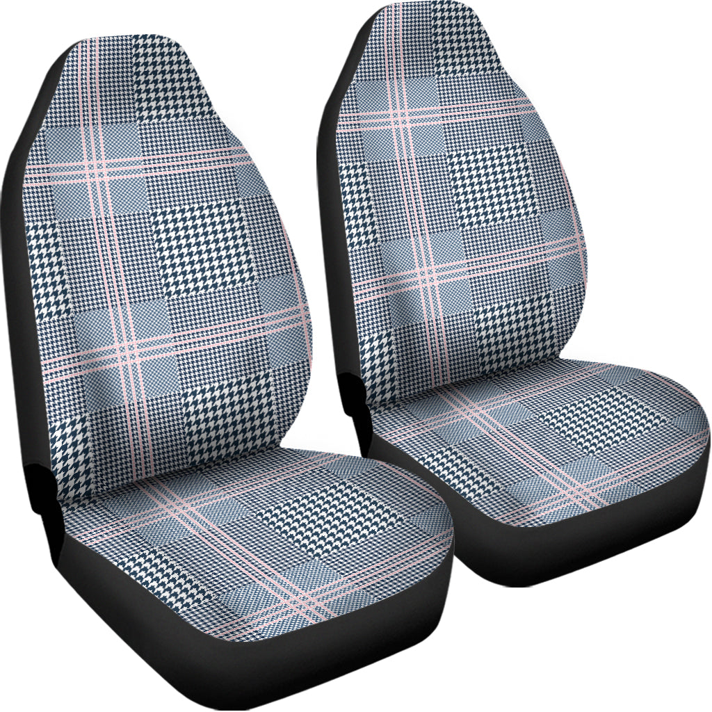Navy And White Glen Plaid Print Universal Fit Car Seat Covers