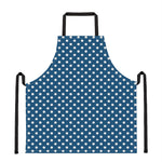 Navy And White Polka Dot Pattern Print Apron