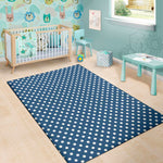 Navy And White Polka Dot Pattern Print Area Rug