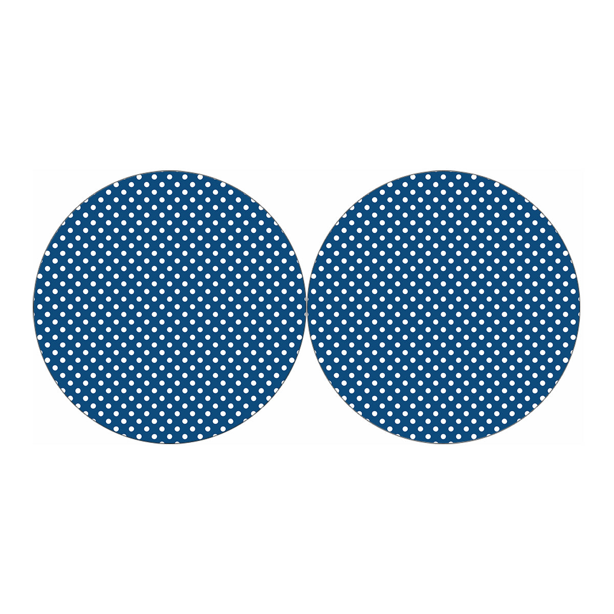 Navy And White Polka Dot Pattern Print Car Coasters