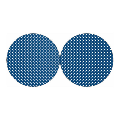 Navy And White Polka Dot Pattern Print Car Coasters