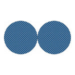 Navy And White Polka Dot Pattern Print Car Coasters