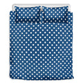 Navy And White Polka Dot Pattern Print Duvet Cover Bedding Set