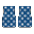 Navy And White Polka Dot Pattern Print Front Car Floor Mats