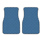 Navy And White Polka Dot Pattern Print Front Car Floor Mats