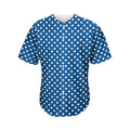 Navy And White Polka Dot Pattern Print Men's Baseball Jersey