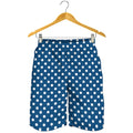 Navy And White Polka Dot Pattern Print Men's Shorts