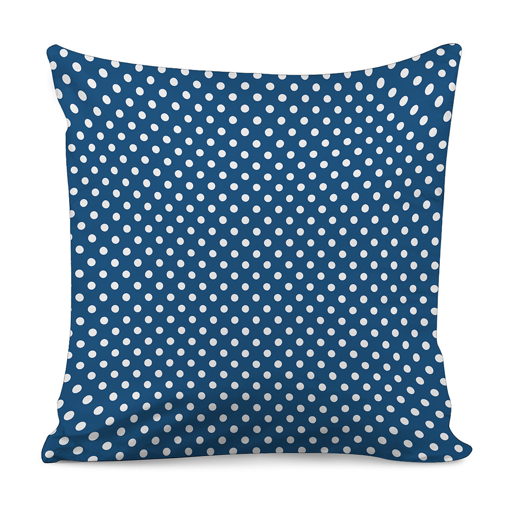 Navy And White Polka Dot Pattern Print Pillow Cover