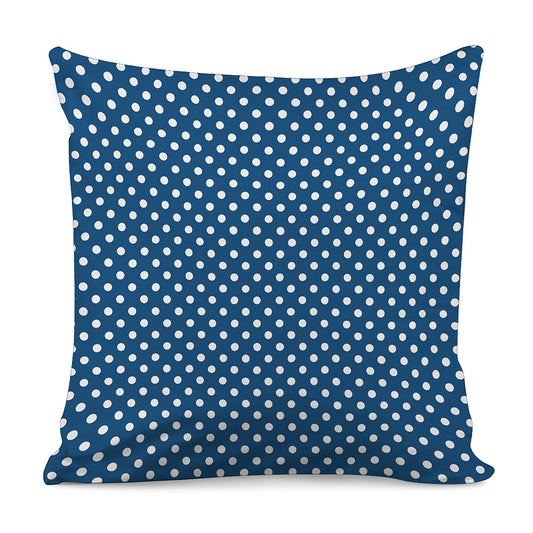 Navy And White Polka Dot Pattern Print Pillow Cover