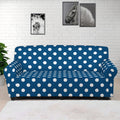 Navy And White Polka Dot Pattern Print Sofa Cover