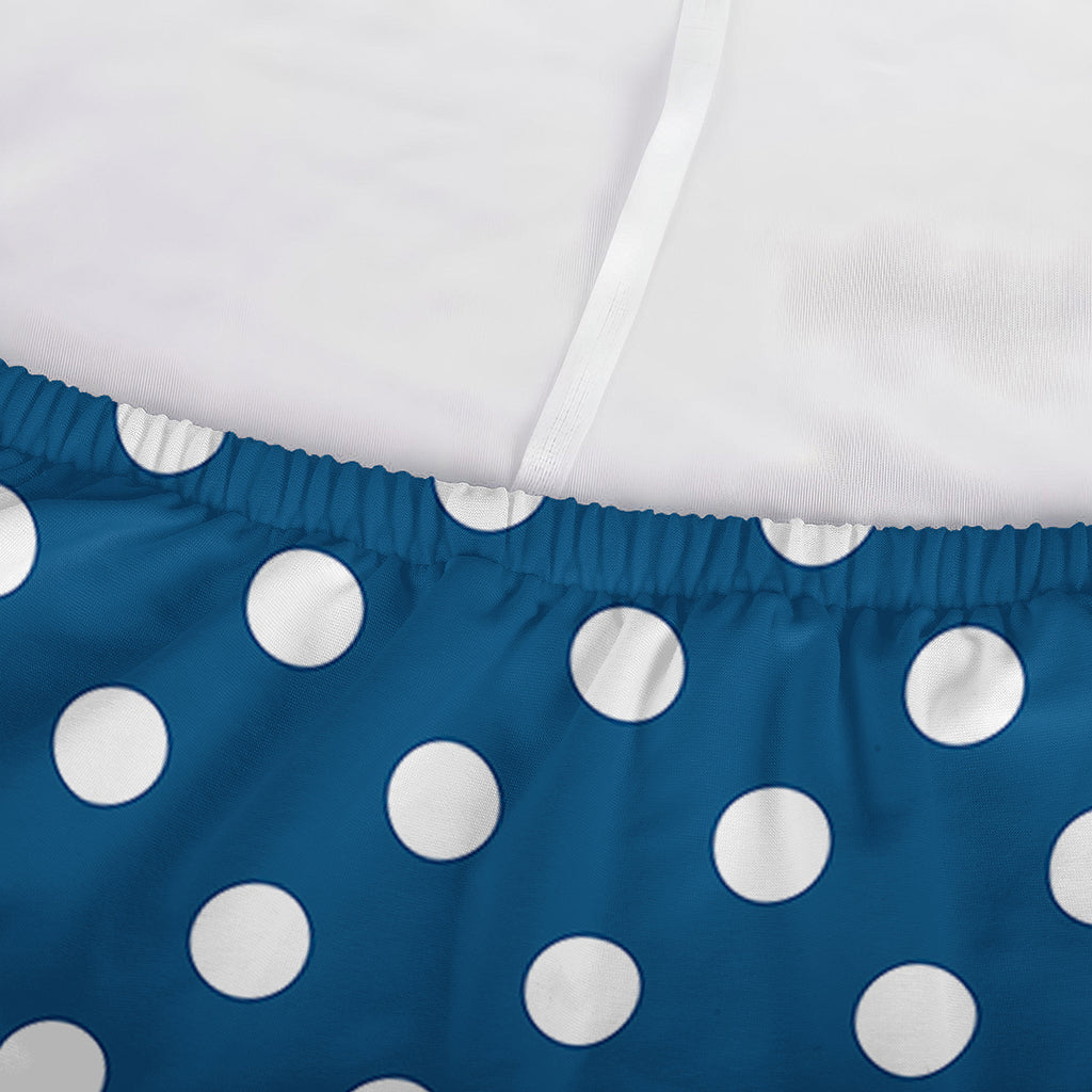 Navy And White Polka Dot Pattern Print Sofa Cover