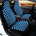 Navy And White Polka Dot Pattern Print Universal Fit Car Seat Covers