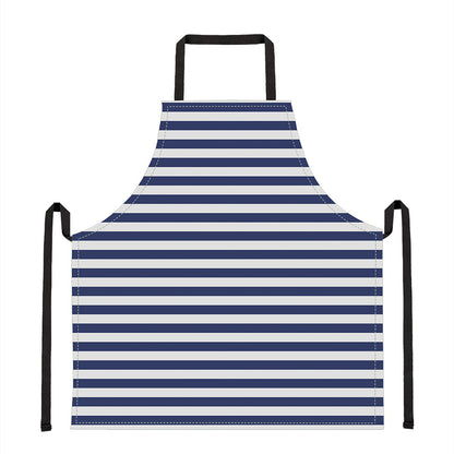 Navy And White Striped Pattern Print Apron