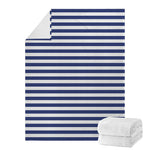 Navy And White Striped Pattern Print Blanket