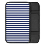 Navy And White Striped Pattern Print Car Center Console Cover