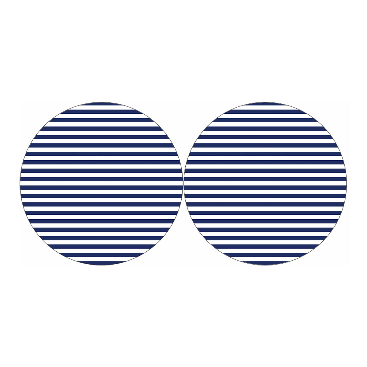 Navy And White Striped Pattern Print Car Coasters