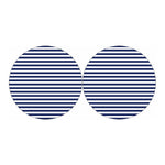 Navy And White Striped Pattern Print Car Coasters