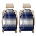 Navy And White Striped Pattern Print Car Seat Organizers