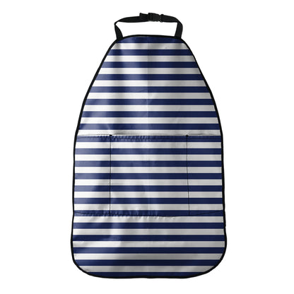 Navy And White Striped Pattern Print Car Seat Organizers