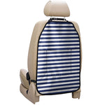 Navy And White Striped Pattern Print Car Seat Organizers