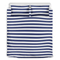 Navy And White Striped Pattern Print Duvet Cover Bedding Set