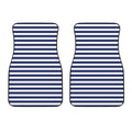 Navy And White Striped Pattern Print Front Car Floor Mats